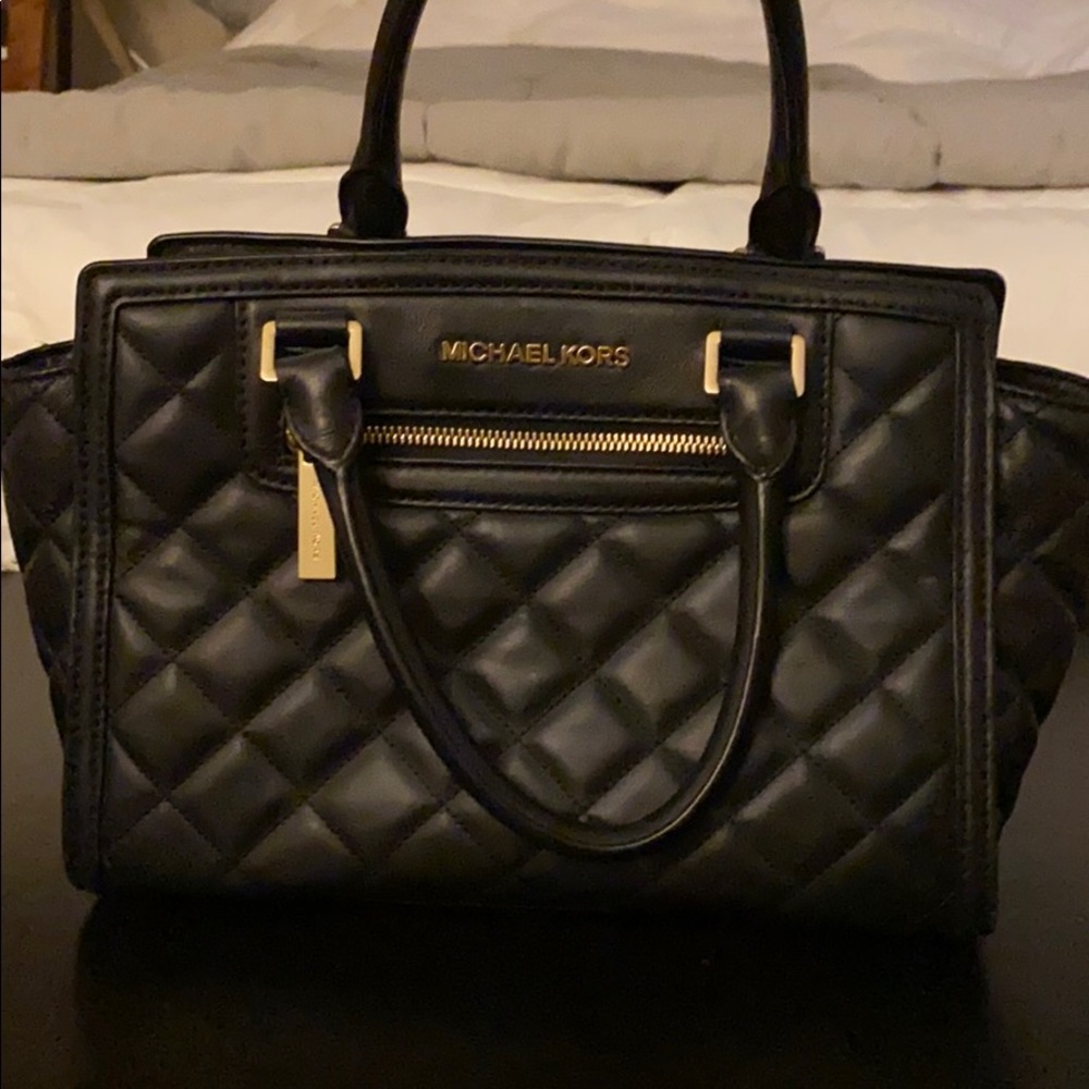 Michael Kors black quilted purse